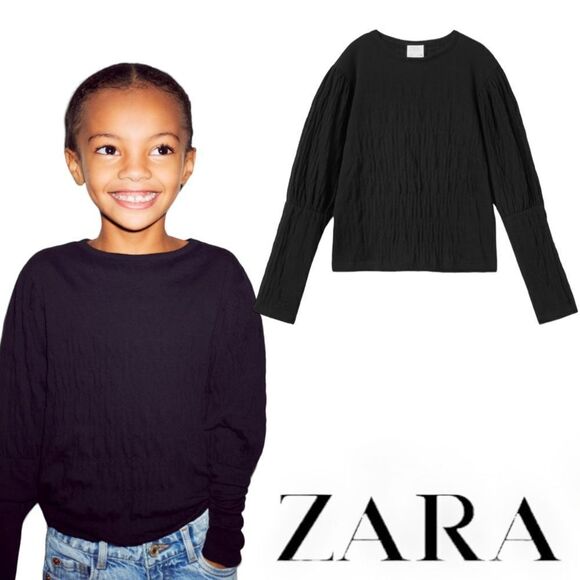ZARA Kids | Black | BASIC TEXTURED SHIRT - Picture 1 of 5